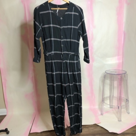 FP Keep It In Check Relaxed Piece Plaid Jumpsuit - Picture 7 of 8